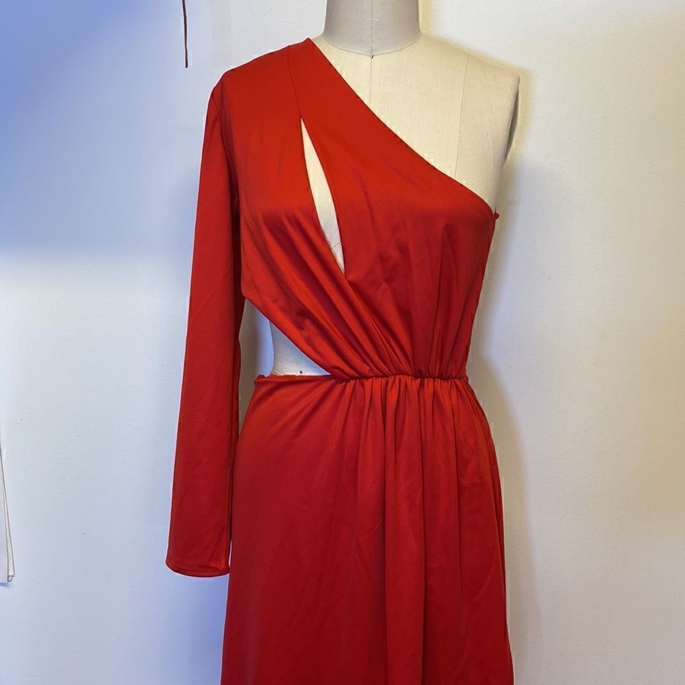 Yaura Salewa Red Dress One-Shoulder Maxi Gownin Viscose — image 7 of 8